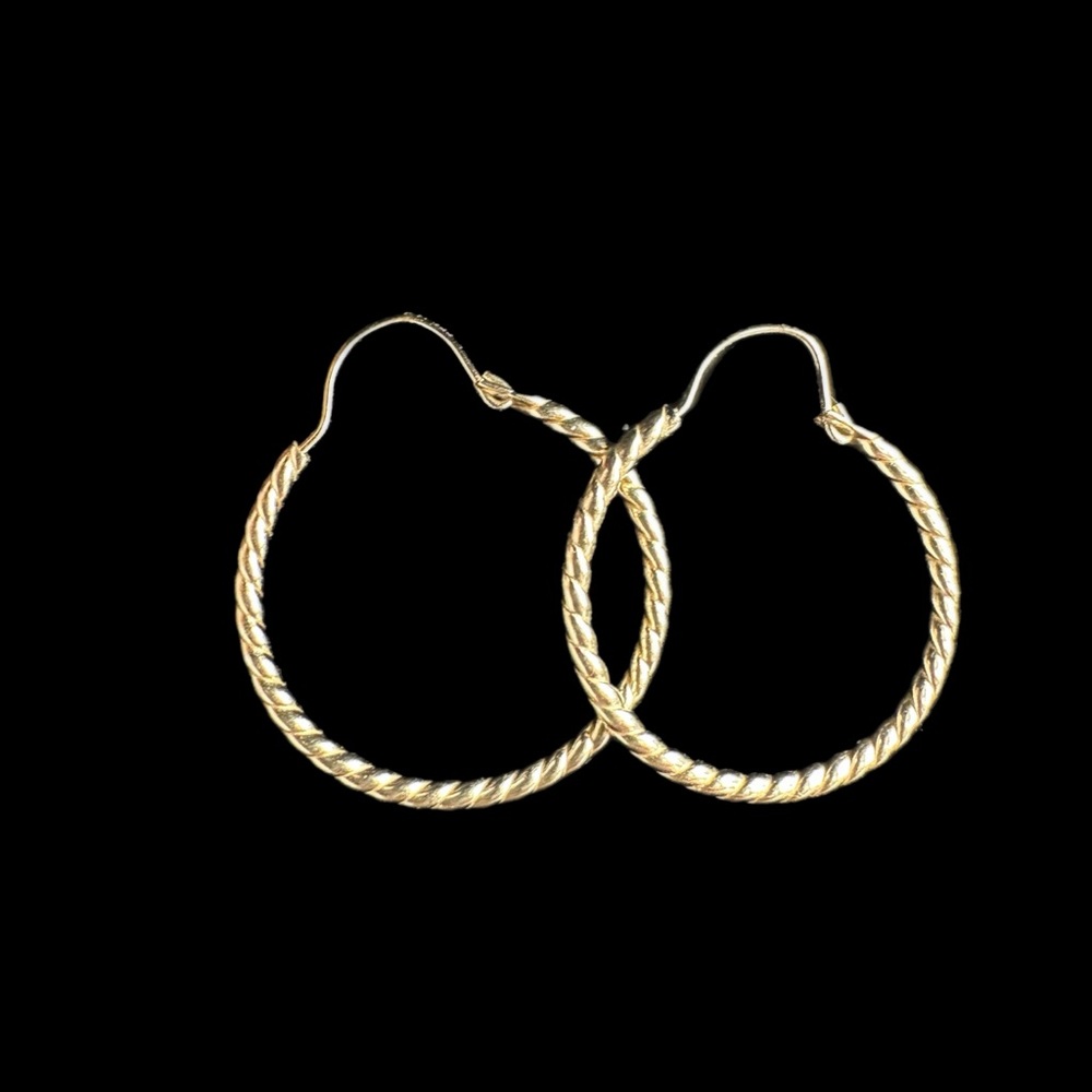 Elegant 12 K Gold Hoop Earrings